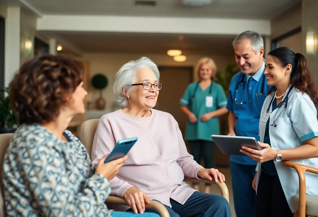 Modern nursing home with technology and patient care innovations